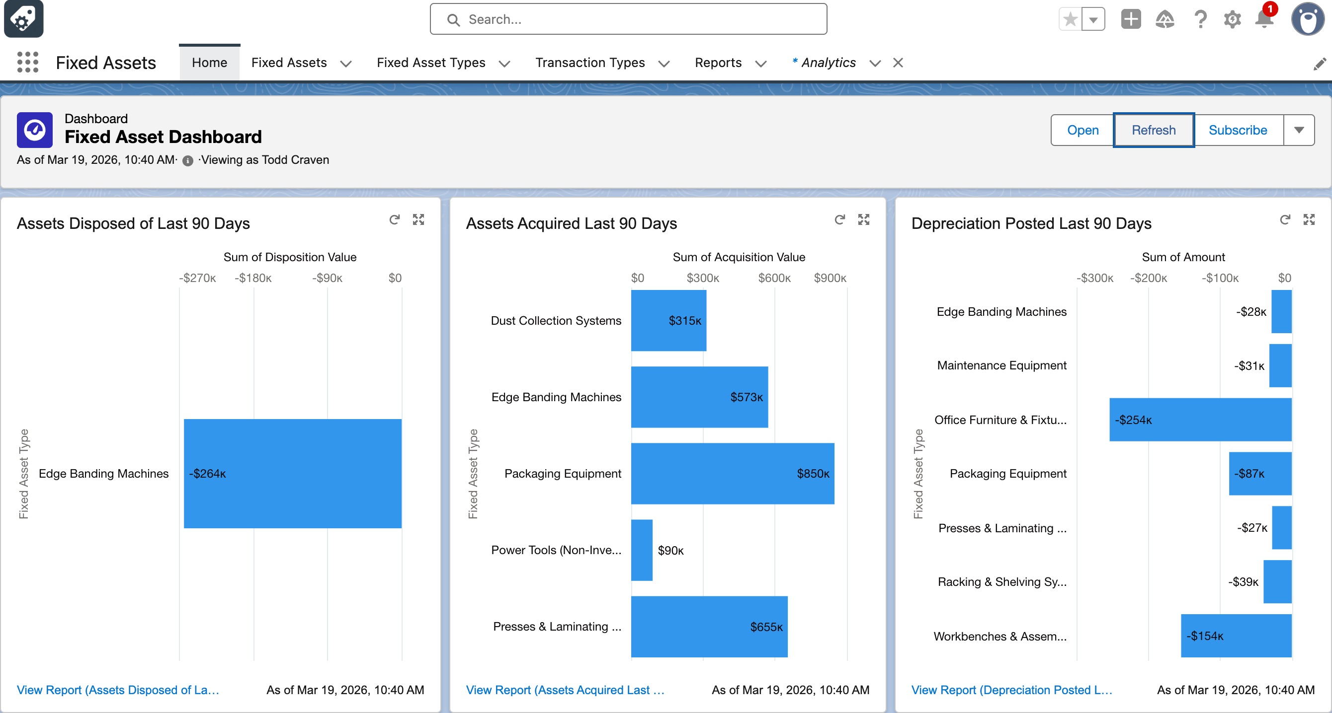 Fixed Assets module screenshot